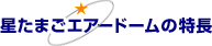 星たまごエアードームの特長